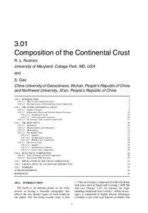 3.01 Composition of the Continental Crust R. L. Rudnick