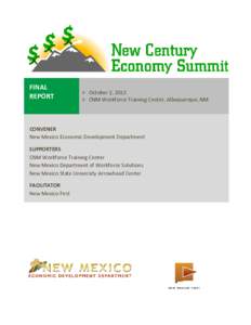 FINAL REPORT  October 2, 2012  CNM Workforce Training Center, Albuquerque, NM