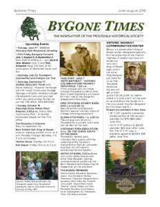 ByGone Times  June-August 2016 BYGONE TIMES THE NEWSLETTER OF THE TROUTDALE HISTORICAL SOCIETY