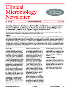 Charting Uncharted Territory: a Review of the Verification and Implementation Process for Matrix-Assisted Laser Desorption Ionizationâ€“Time of Flight Mass Spectrometry (MALDI-TOF MS) for Organism Identification