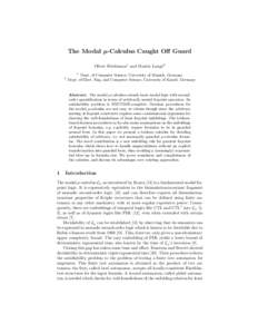 The Modal µ-Calculus Caught Off Guard Oliver Friedmann1 and Martin Lange2 1 2