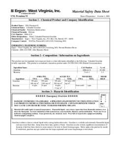 Material Safety Data Sheet UNL Premium 93 Date of Preparation:  October 1, 2009