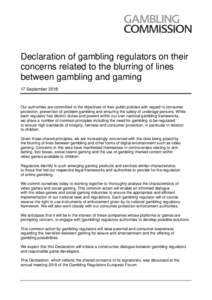 International gaming and gambling declaration 2018