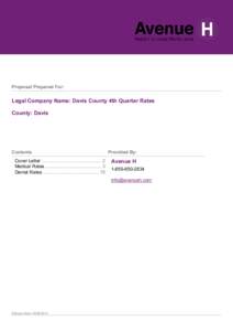 Proposal Prepared For:  Legal Company Name: Davis County 4th Quarter Rates County: Davis  Contents