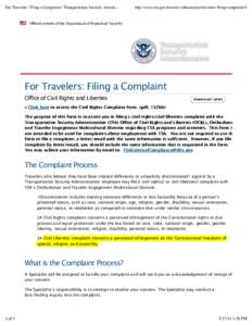 For Travelers: Filing a Complaint | Transportation Security Administration