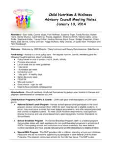 Advisory Council Meeting Notes January