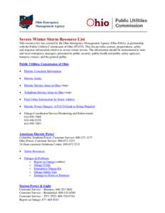 Electric power / Power outage / Generating Availability Data System / Public Utilities Commission of Ohio / Outage management system