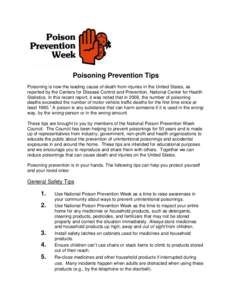 Microsoft Word - NPPW Poison Prevention Tips_1
