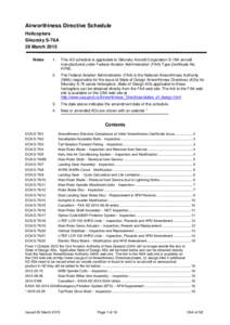 Airworthiness Directive Schedule Helicopters Sikorsky S-76A 26 March 2015 Notes