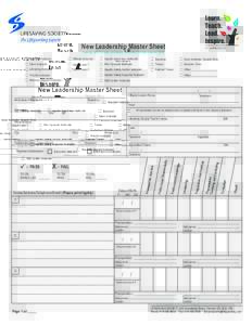 New Leadership Master Sheet FOR USE WITH THE NEW LEADERSHIP PROGRAM STARTING JANUARY 2018 Officials Instructor  Aquatic Supervisor Instructor
