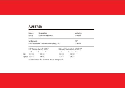 AUSTRIA Bonds 	 RAGB Description	 Government Bonds