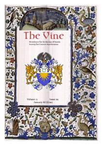 The Vine Newsletter for the Barony of Aneala Society for Creative Anachronism Volume 23 Issue 09