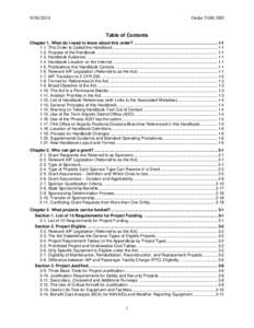 Table of Contents for FAA Order 5100.38D, Airport Improvement Program Handbook, 30 September 2014