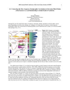 2004 Annual Field Conference of the Great Lakes Section of SEPMConnecting the Dots: Sequence Stratigraphic Correlations in Devonian Black Shales of the Eastern U.S. and Relationship to Global Sealevel Variations