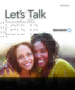 Long Term Care  Let’s Talk Conversations that make a difference  INSIDE