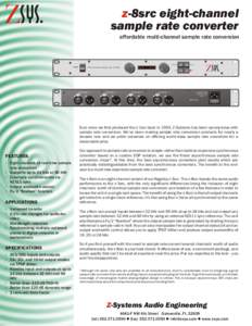 ZSYS.  z-8src eight-channel sample rate converter affordable multi-channel sample rate conversion