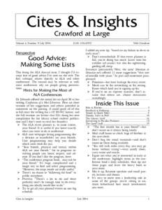 Cites & Insights Crawford at Large Volume 4, Number 9: JulyISSN