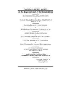 Nos, 14-562, andIn the Supreme Court of the United States JAMES OBERGEFELL, ET AL., PETITIONERS v. RICHARD HODGES, DIRECTOR, OHIO DEPARTMENT OF