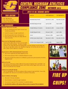 P.1 NLI Signing dates P.2 Recruiting Calendars P.3 Contact Info & Reminders How does CMU process the NLI?