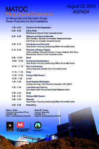 MATOC  Pre-proposal Conference August 22, 2012 AGENDA