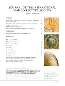 Journal of the International Map Collectors’ Society Summer 2015 No. 141 articles Daniel Frese: A Renaissance painter and cartographer to be discovered 	 Barbara Uppenkamp