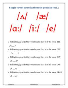 Microsoft Word - Vowel sounds phonetic practice test 2 Quiz