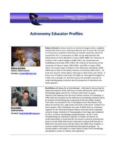 Astronomy Educator Profiles  Nobuo Arimoto Subaru Observatory Contact: 