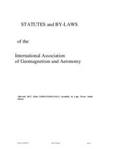 STATUTES and BY-LAWS  of the International Association of Geomagnetism and Aeronomy