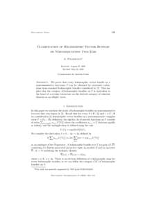 163  Documenta Math. Classification of Holomorphic Vector Bundles on Noncommutative Two-Tori