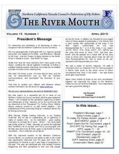 Volume 15 Number 1  The River Mouth Volume 15 Number 1