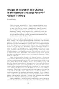Images of Migration and Change in the German-language Poetry of Galsan Tschinag