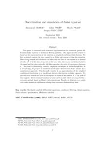 Discretization and simulation of Zakai equation ` † Emmanuel GOBET∗ Gilles PAGES Jacques PRINTEMS§