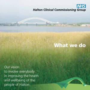 What we do  Our vision: to involve everybody in improving the health and wellbeing of the