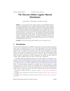 Bayesian Analysis[removed], Number 2, pp. 235–272 The Discrete Infinite Logistic Normal Distribution