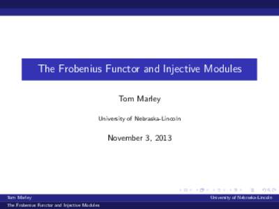 The Frobenius Functor and Injective Modules
