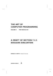 THE ART OF COMPUTER PROGRAMMING VOLUME 4 PRE-FASCICLE 0C