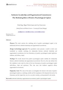 Authentic Leadership and Organizational Commitment: The Mediating Role of Positive Psychological Capital