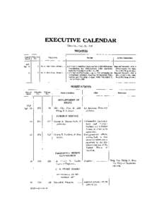 EXECUTIVE CAL£NDAR Thursday, April 11, 1946 TREATIES Date of Calendar No.