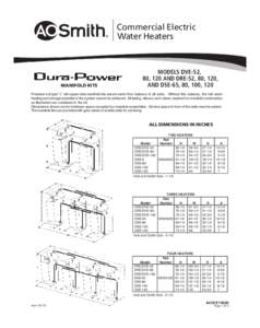 ®  MANIFOLD KITS Commercial Electric Water Heaters