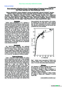 Photon Factory Activity Report 2002 #20 Part BSurface and Interface 7C/2000G099  Determination of Surface Excess Concentration of Cationic Surfactants at