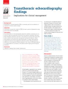 clinical  Transthoracic echocardiography findings Jennifer Coller Duncan Campbell