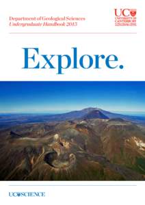 Department of Geological Sciences Undergraduate Handbook 2015 Explore.  SCIENCE