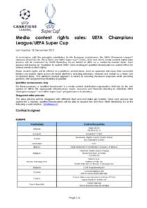 [removed]Media content rights sales - UEFA Champions League - UEFA Super Cup[removed]