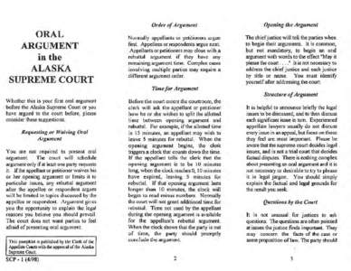 Oral Argument in the Alaska Supreme Court