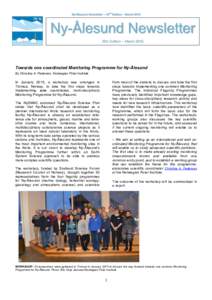 Ny-Ålesund Newsletter – 35nd Edition – MarchNy-Ålesund Newsletter 35th Edition – MarchTowards one coordinated Monitoring Programme for Ny-Ålesund