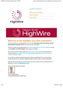HighWire customer enewsletter, Julyhttps://ui.constantcontact.com/visualeditor/visual_editor_preview.... July, in this issue: Webinars and promotions
