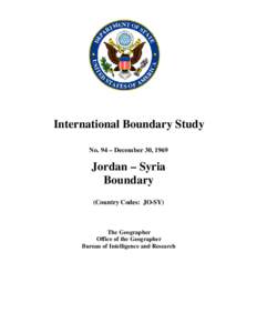 IBS No[removed]Jordan (JO) & Syria (SY) 1969