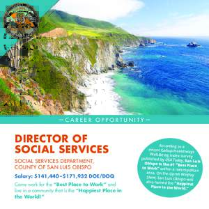 —CAREER OPPORTUNITY—  DIRECTOR OF SOCIAL SERVICES SOCIAL SERVICES DEPARTMENT, COUNTY OF SAN LUIS OBISPO