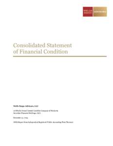 Wells Fargo Advisors Consolidated Statement of Financial Condition