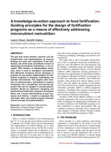 Vol.4, No.10, doi:healthHealth  A knowledge-to-action approach to food fortification: